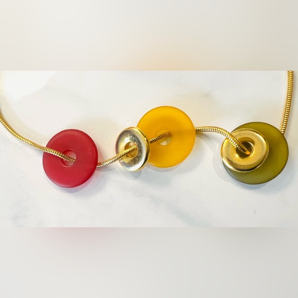 Liz Claiborne 32” long vintage snake chain necklace with round discs - Picture 4 of 5